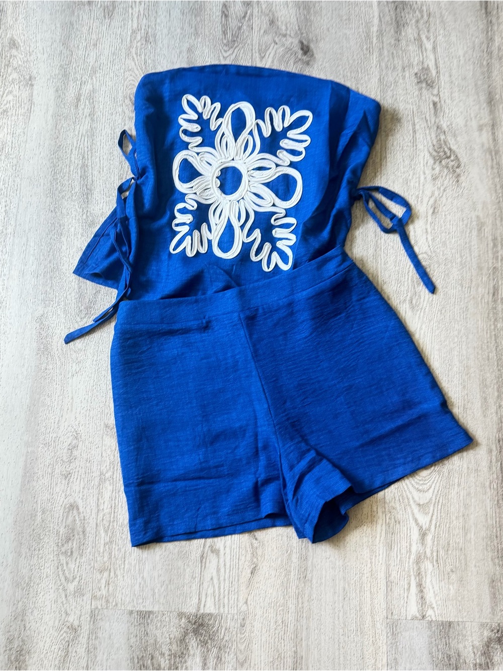High-Waist Blue Women's Knit Shorts - Coordinating Set